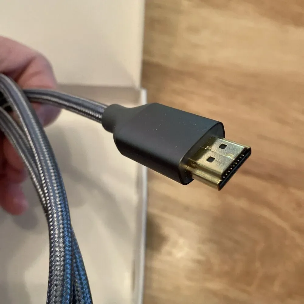 Amazon Basics Ultra High-Speed 8K HDMI Cable 3ft Gray Braided Cable audio/video